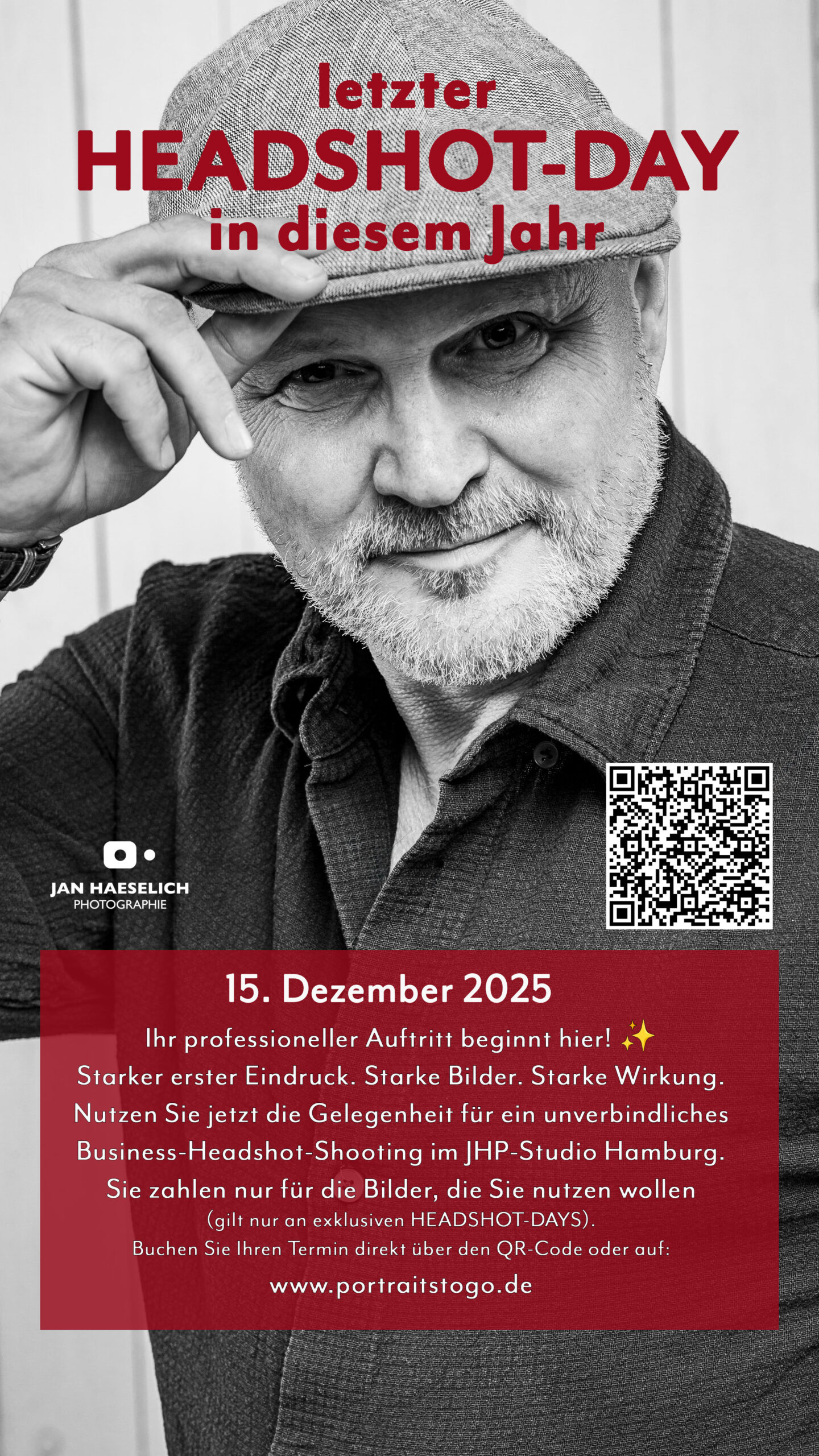 letzter HEADSHOT DAY bei Portraits to go in 2025 am 15.12.2025